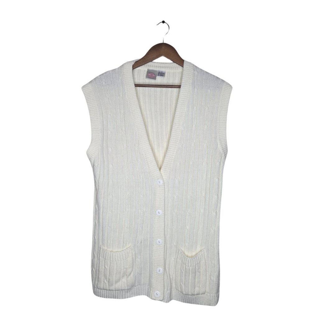 American Weekend Vintage Cream Cable Knit Sweater